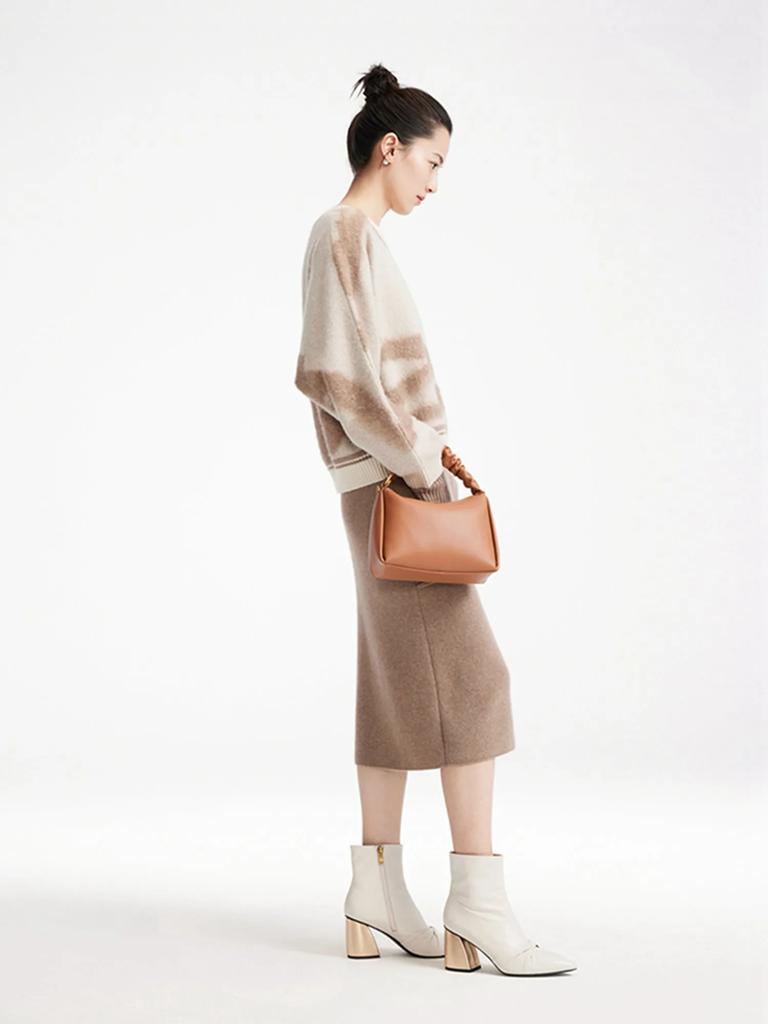 EP YAYING Texture Shoulder Bag