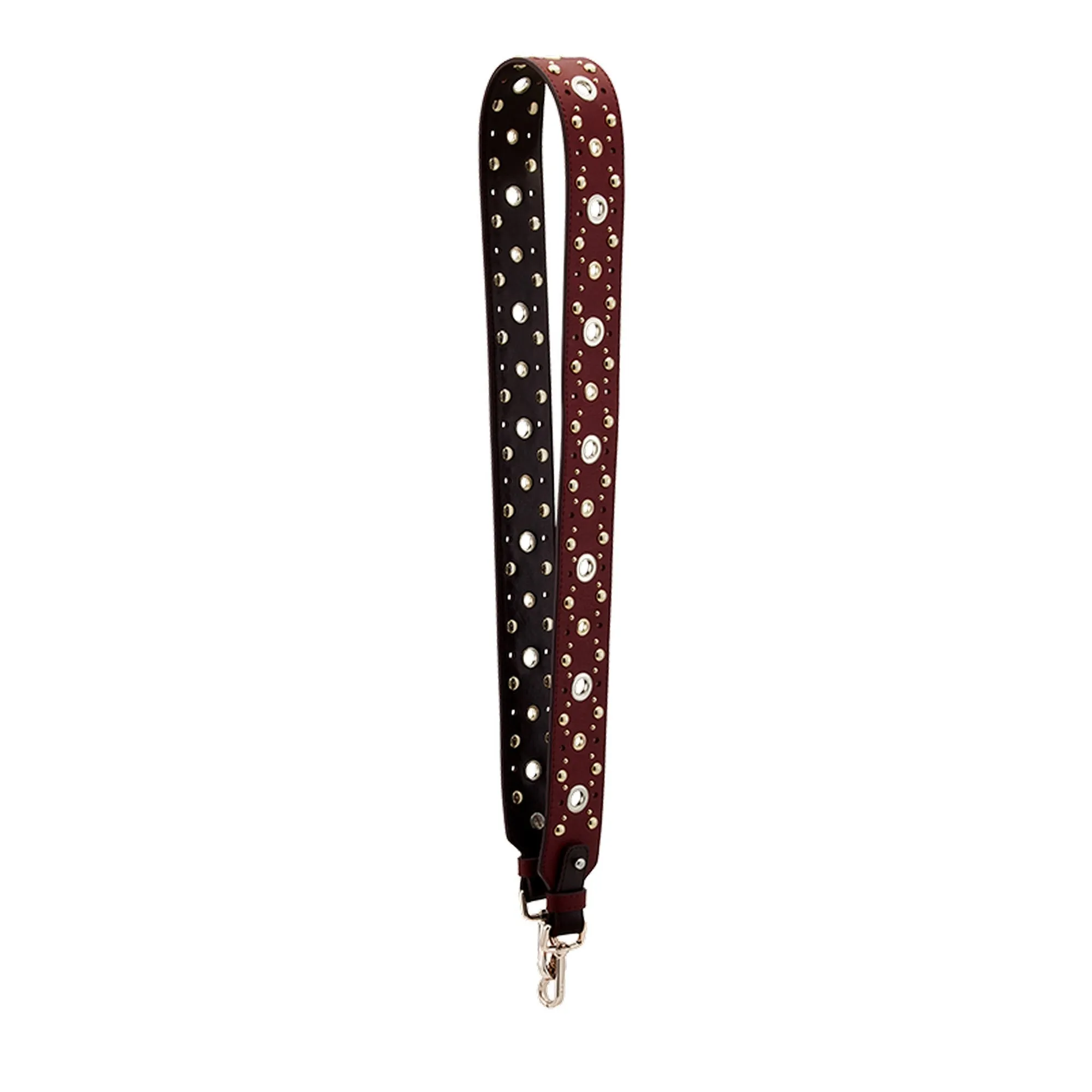 Eyelet Leather Shoulder Strap - Burgundy