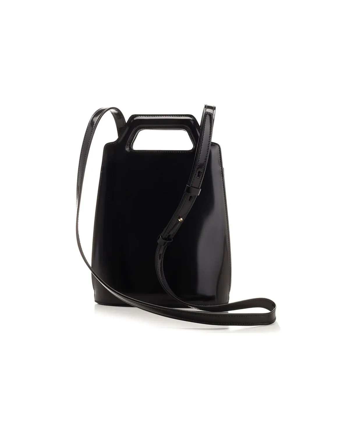 Ferragamo Mini Wanda Black Leather Bucket Tote for Women, FW23