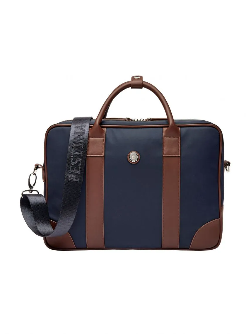 Festina Document Bag Button Navy & Brown