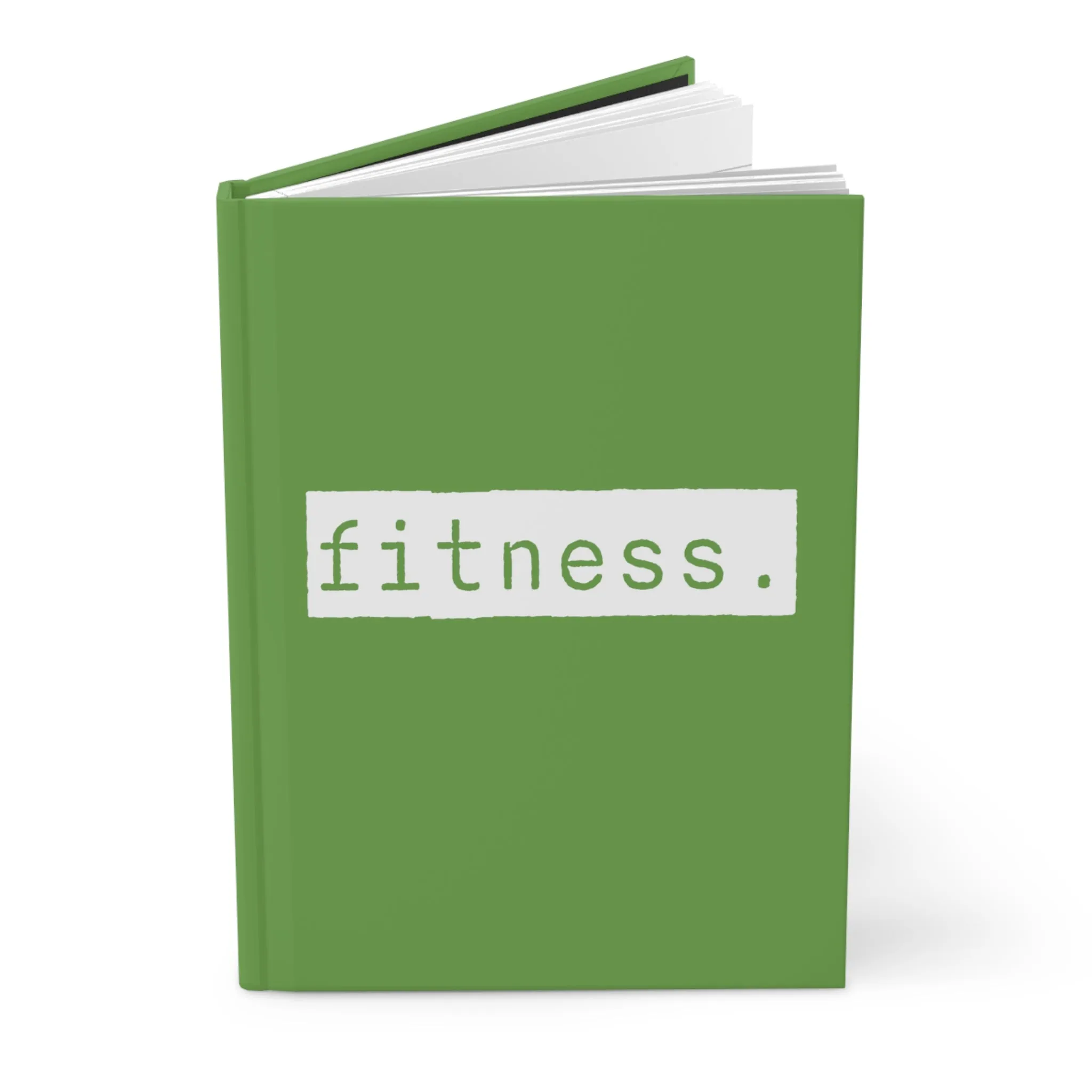 Fitness Green Matte Hardcover Journal | Workout Blank Book | Lined Notebook Diary Dream Log