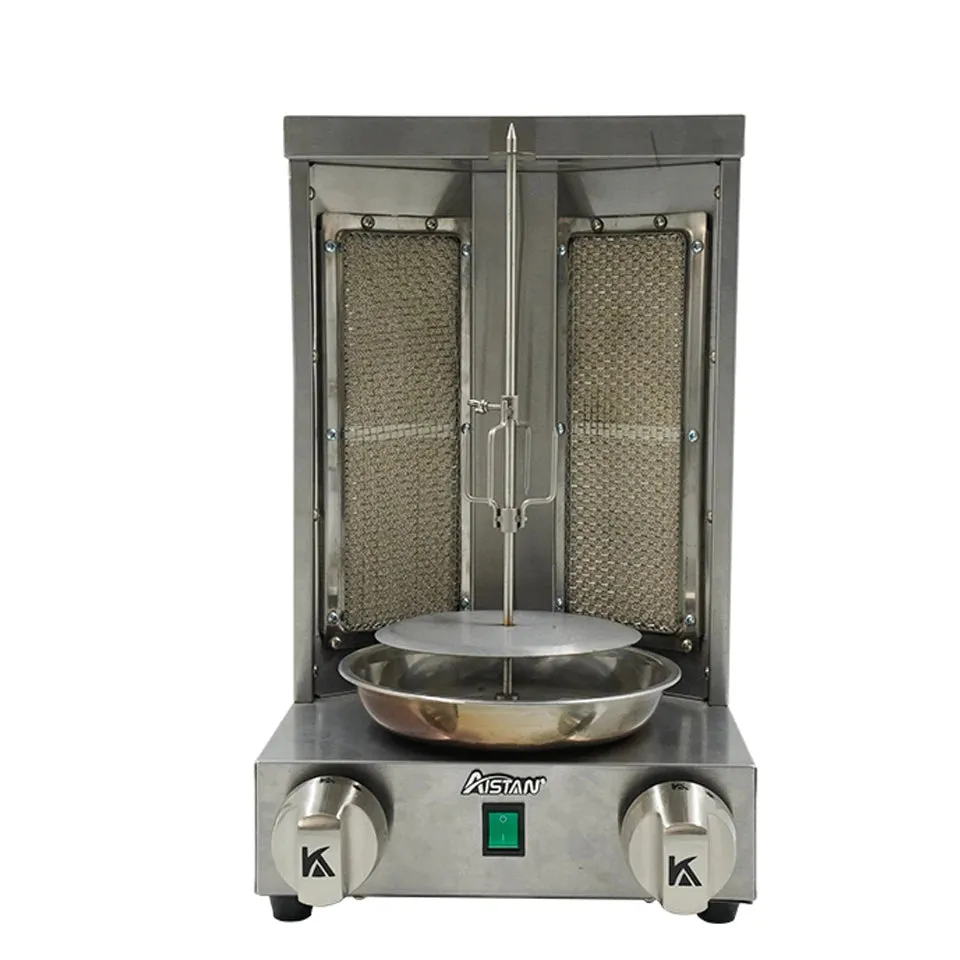 Gas Vertical Kebab Machine 360° Rotary Stainless Steel Rotisserie Equipment