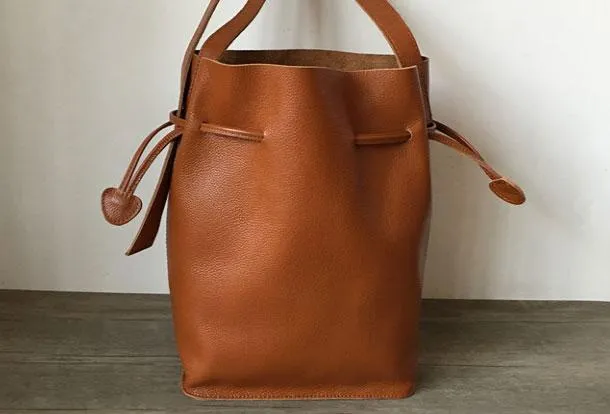 Genuine Leather Bucket Bag Shoulder Bag For Women Leather Crossbody Bag