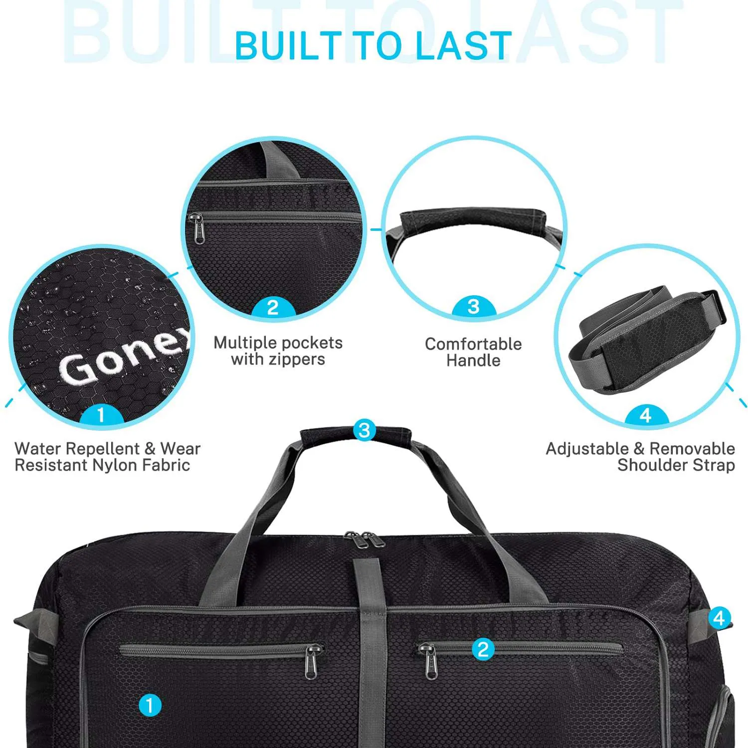 Gonex 100L Large Foldable Duffle Bag for Travel