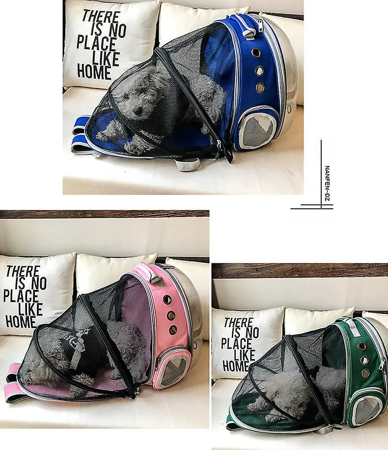 Green New Expandabale Cat Bag Breathable Portable Pet Carrier Bag Outdoor Travel Backpack For Cat And Dog Transparent Space Pet Backpack Fa1365