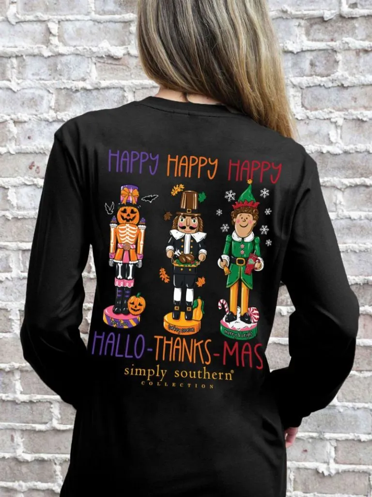 'Happy Hallo-Thanks-Mas' Nutcracker Long Sleeve Tee by Simply Southern