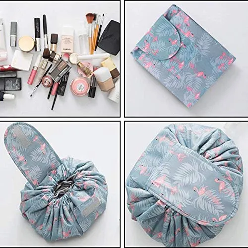 House of Quirk Cartoon 5 Cms Cosmetic Pouch (L_DREAMTRAVEL_GREY_FLAMINGO_Grey Flamingo)