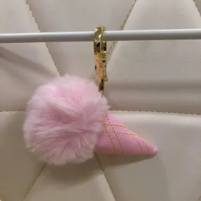 Ice cream fur ball bag charm