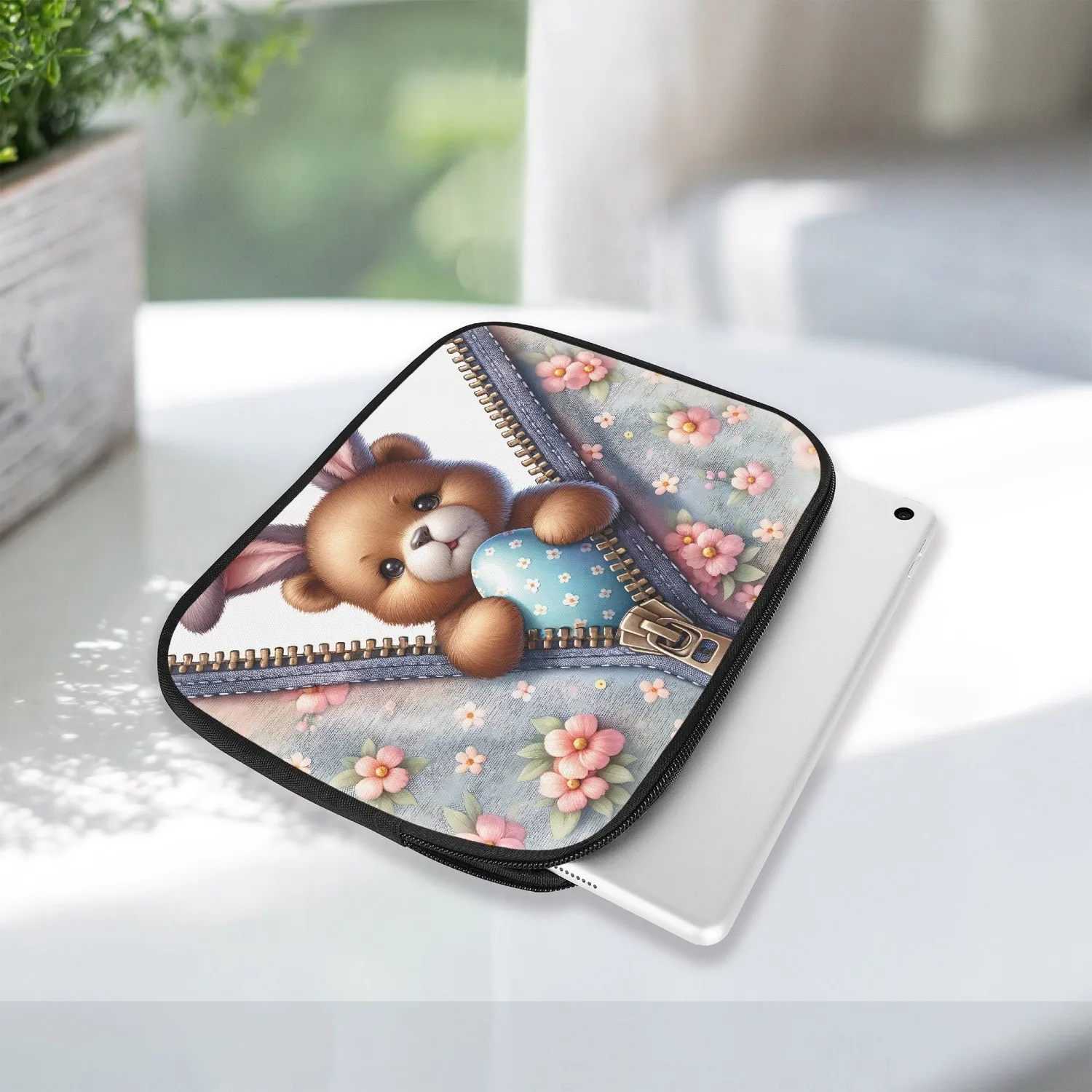 iPad Sleeve - Easter, Bear with Bunny Ears, awd-505