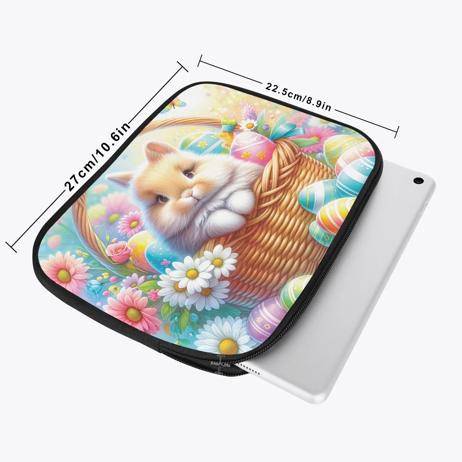 iPad Sleeve - Easter, Rabbit in Basket, awd-621