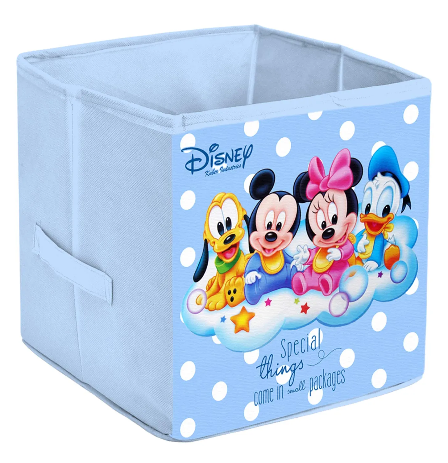 Kuber Industries Storage Box|Toy Box Storage For Kids|Foldable Storage Box|Disney Baby Team Mickey (Royal Blue)