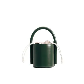 Leather Bucket Bag With Thick Handle