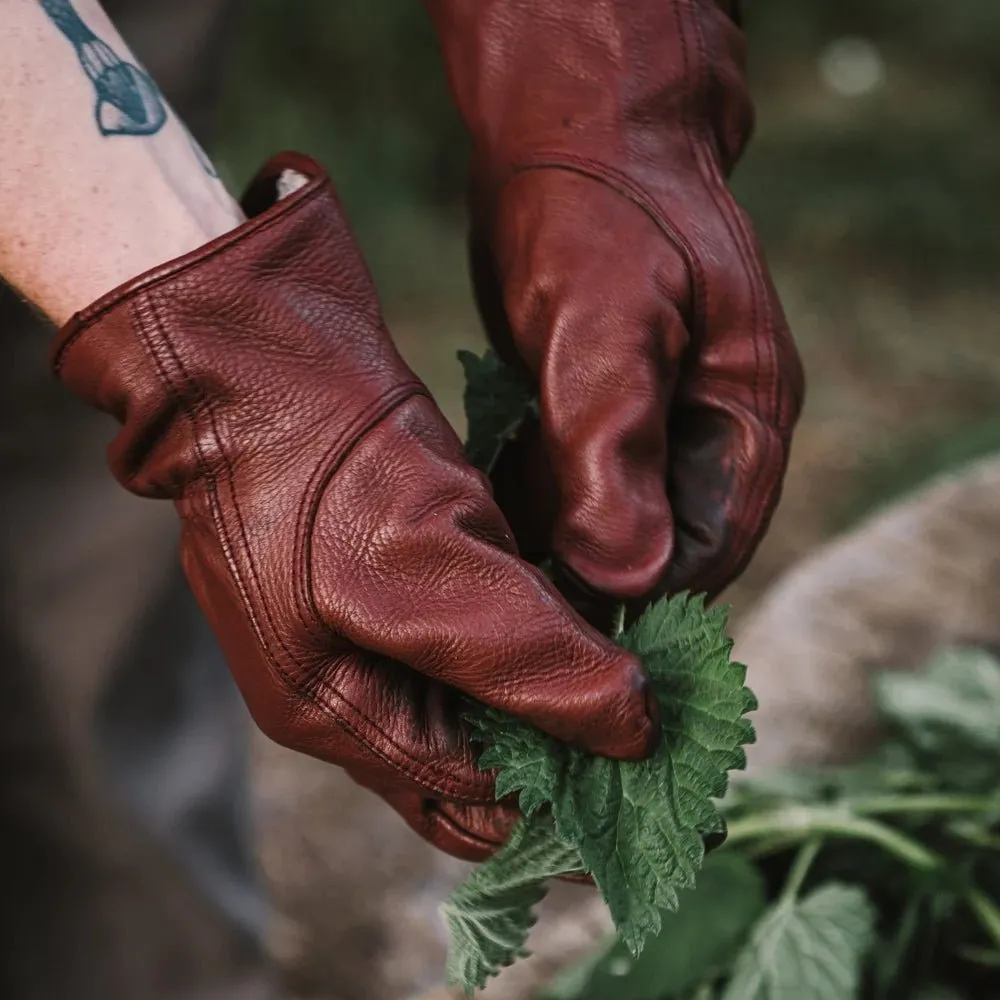 Leather Gardening Gloves - Cognac