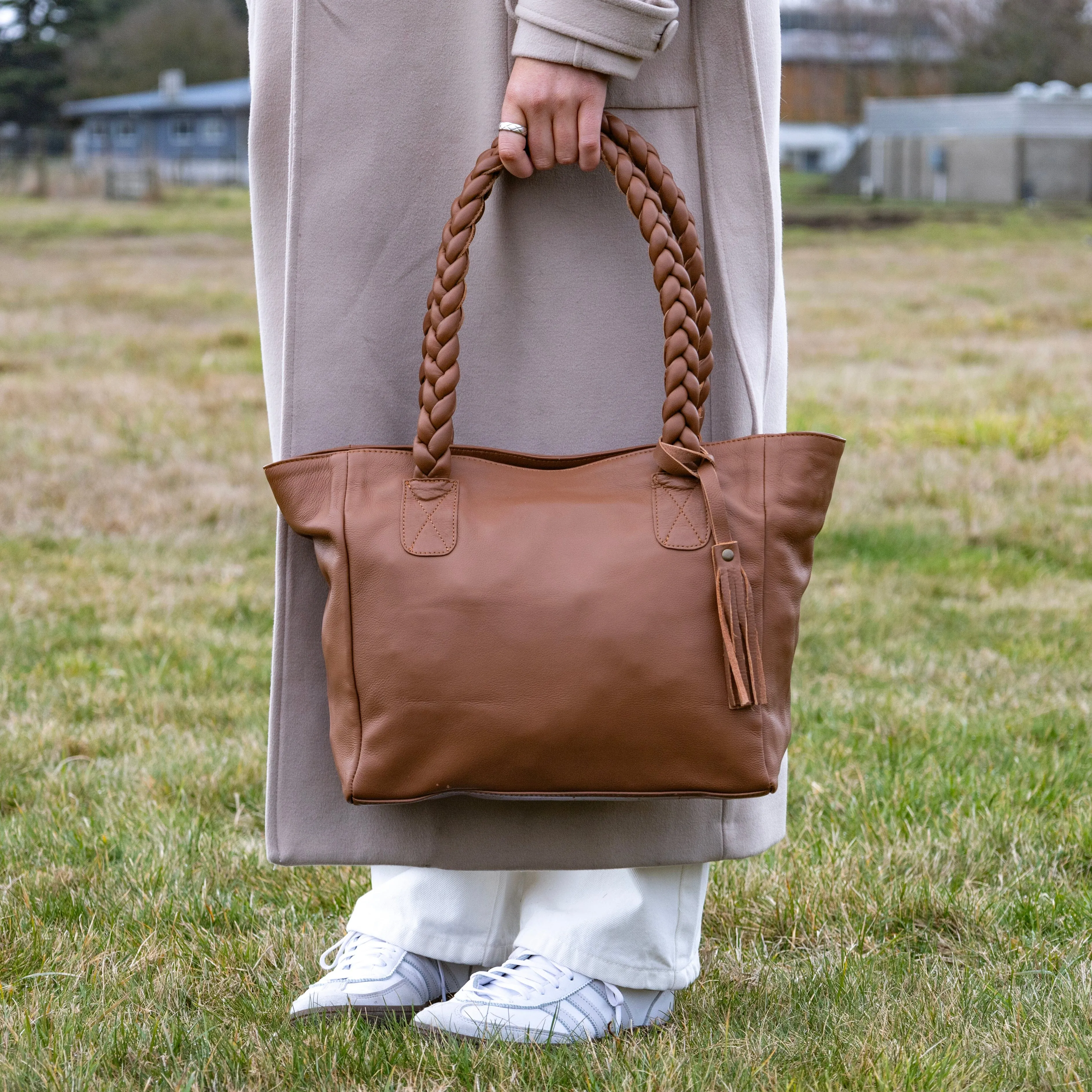 Leather Giddy Goat Tote