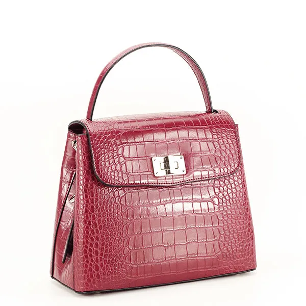 Leather satchel bag - Maroon