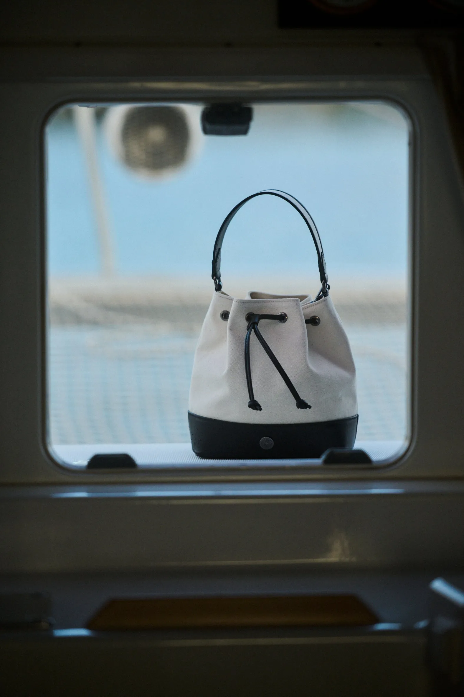 Leros Canvas & Leather Mini Bucket Bag