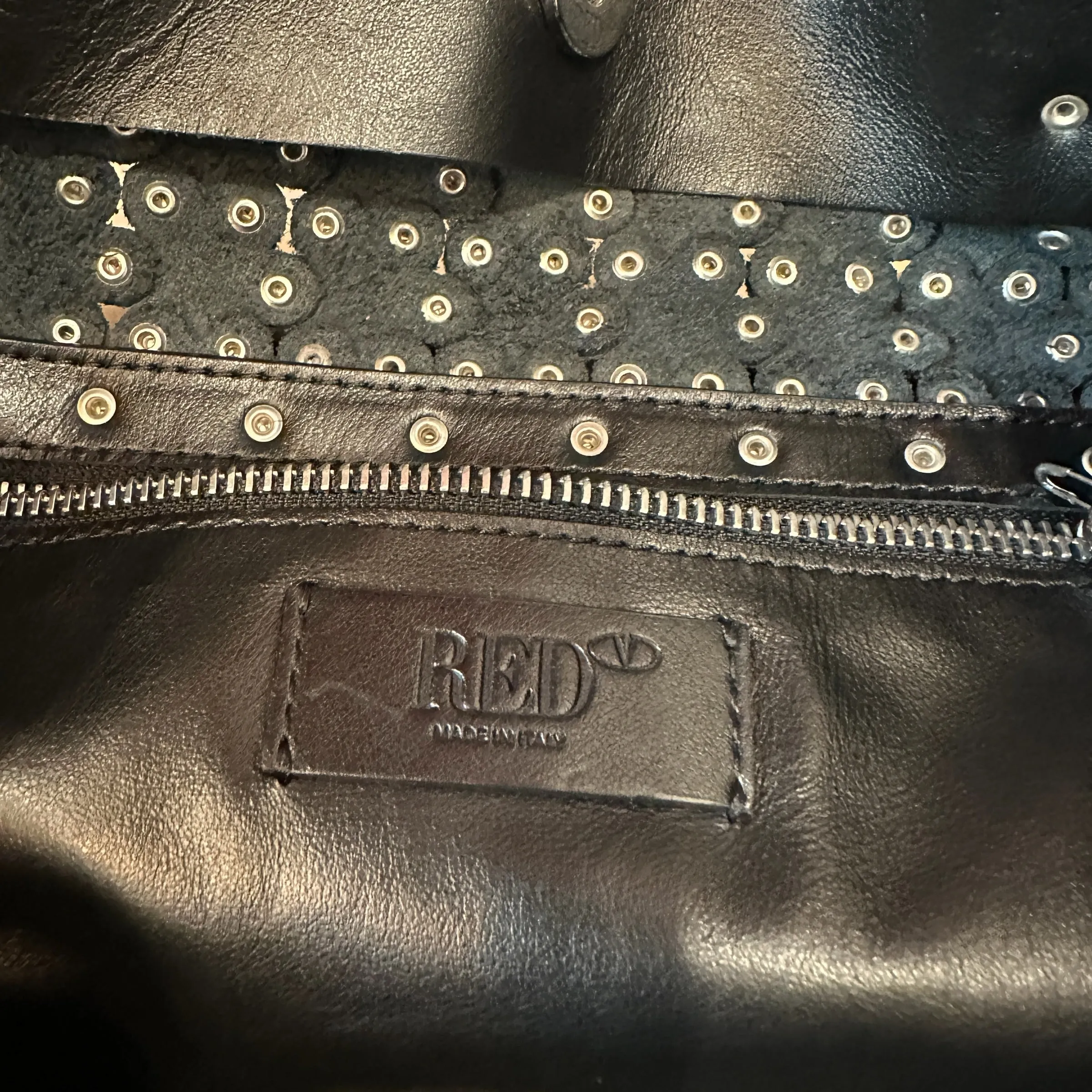 Lips Studded Leather Tote