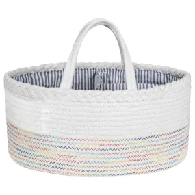 Little Story - Cotton Rope Diaper Caddy (White Rainbow)