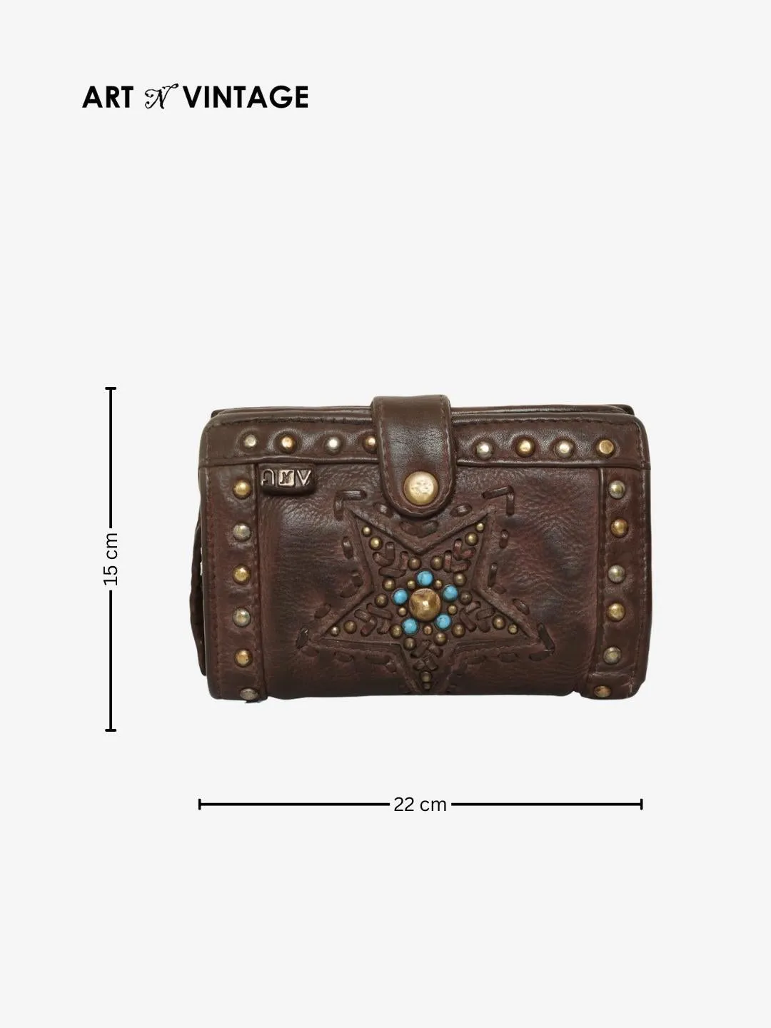 Lucida: Leather Star Studded Small Wallet