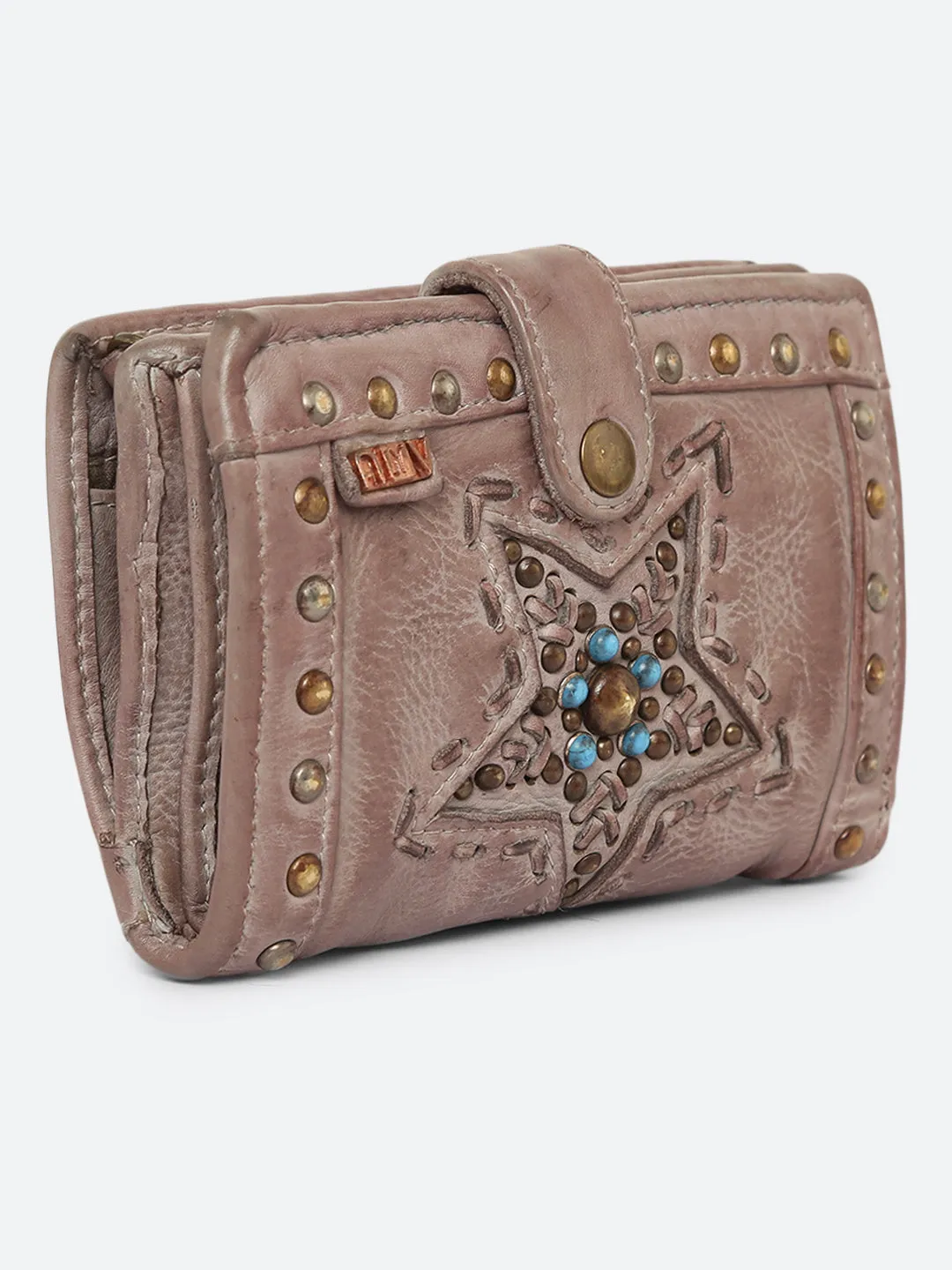 Lucida: Leather Star Studded Small Wallet