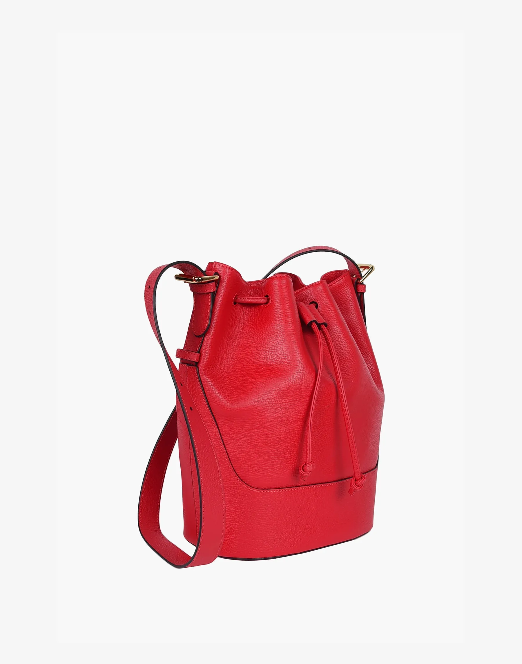 Luxe Cinch Bucket Bag - Red