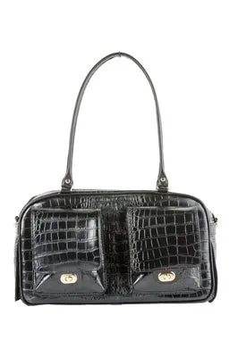 Marlee - Black Croco Pet Carrier