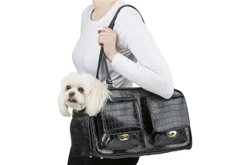 Marlee - Black Croco Pet Carrier