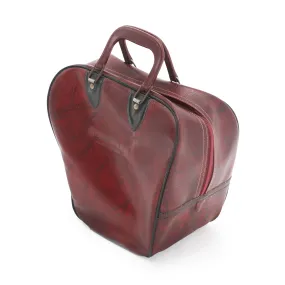 Maroon Leather Bowling Bag