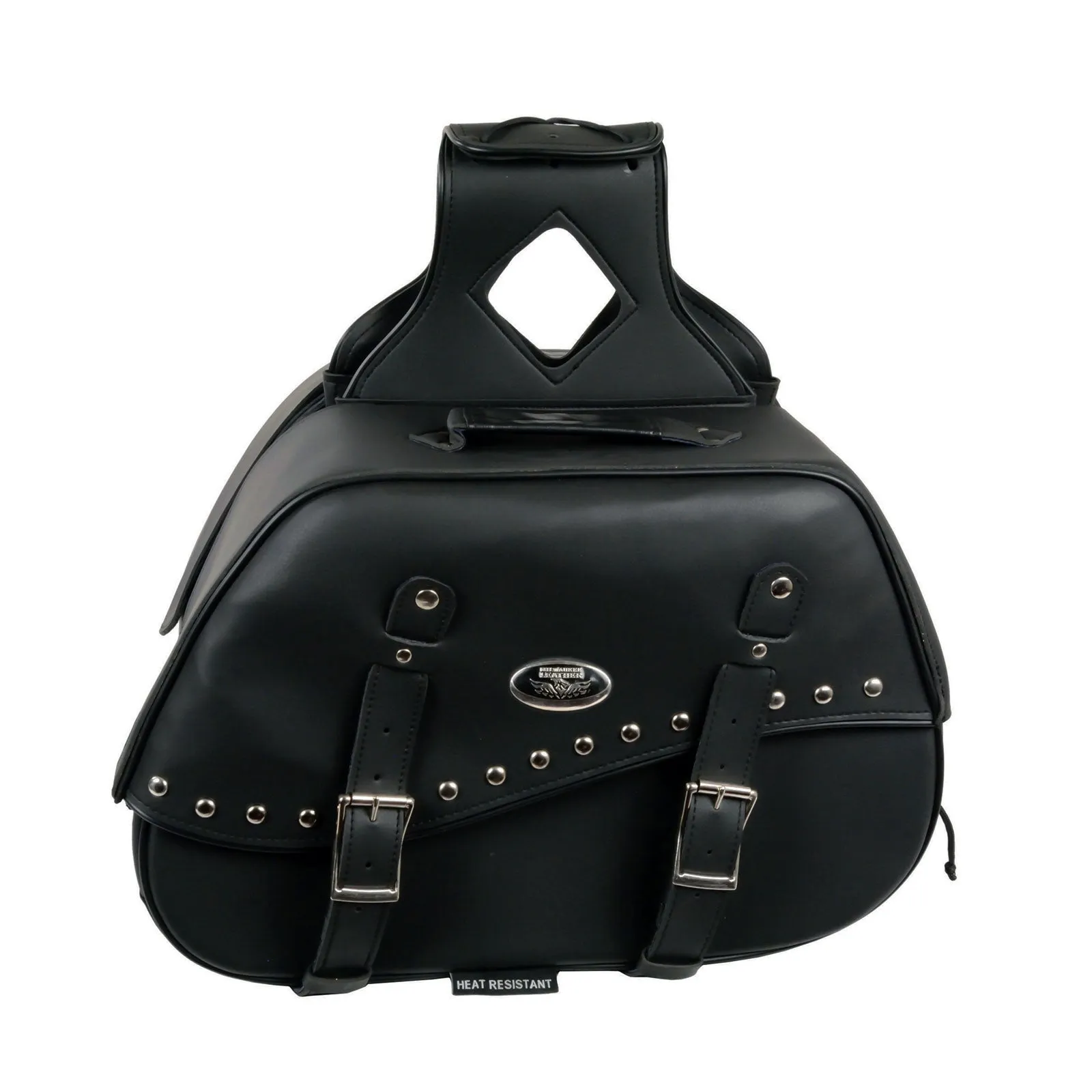 Milwaukee Leather SH655ZB Black Zip-Off Two Buckle Extended Lid