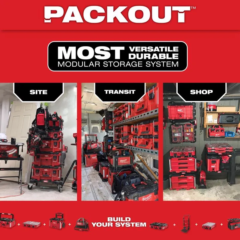 Milwaukee PACKOUT Organizer Impact-Resistant Poly 10 compartments Red