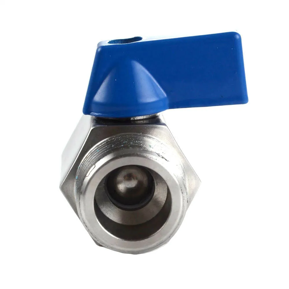 Mini Ball Valve Shut-Off 1/4" NPT Male x 1/4 NPT Female Stainless Steel 304