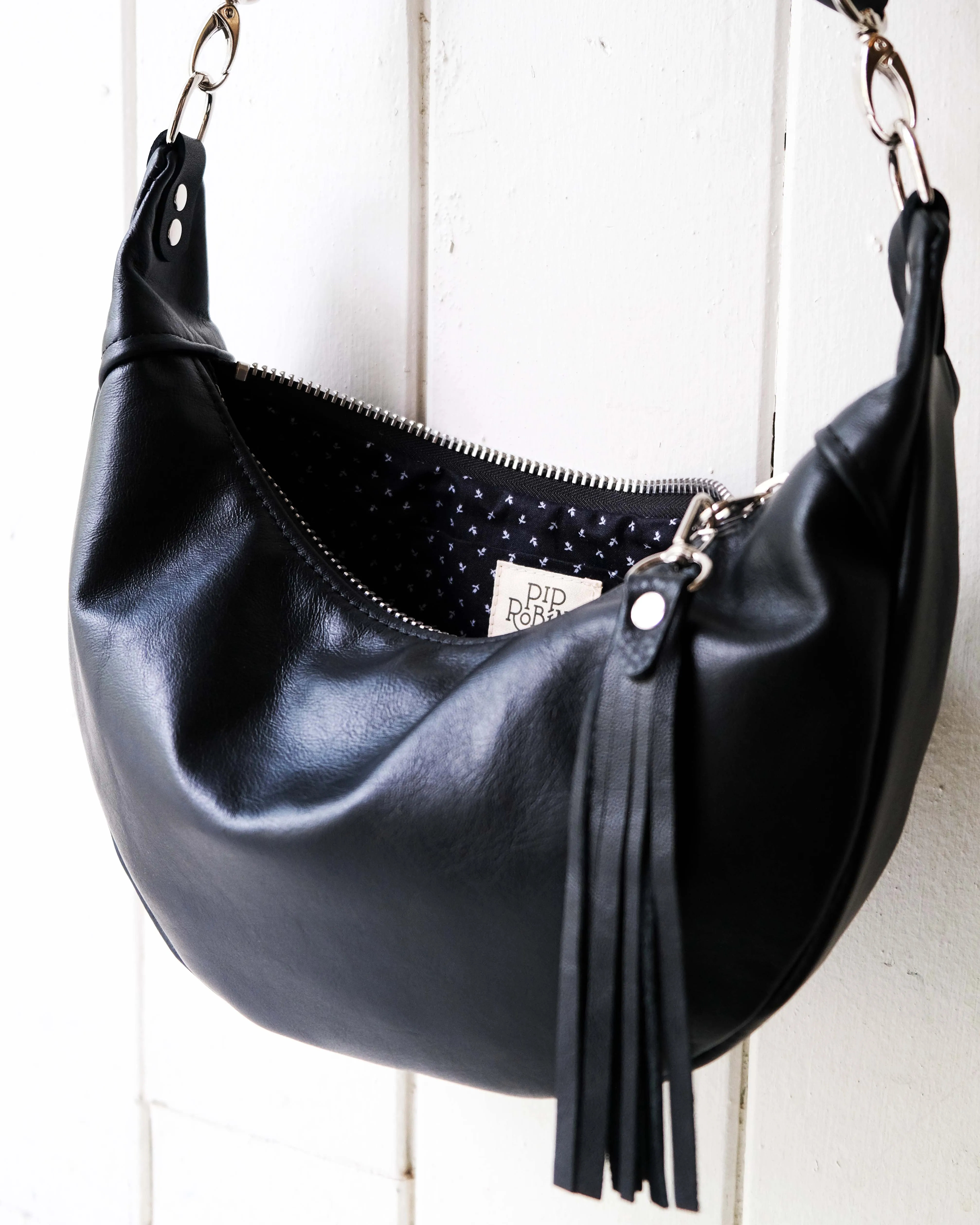 Mini Juno Bag: Black and Silver