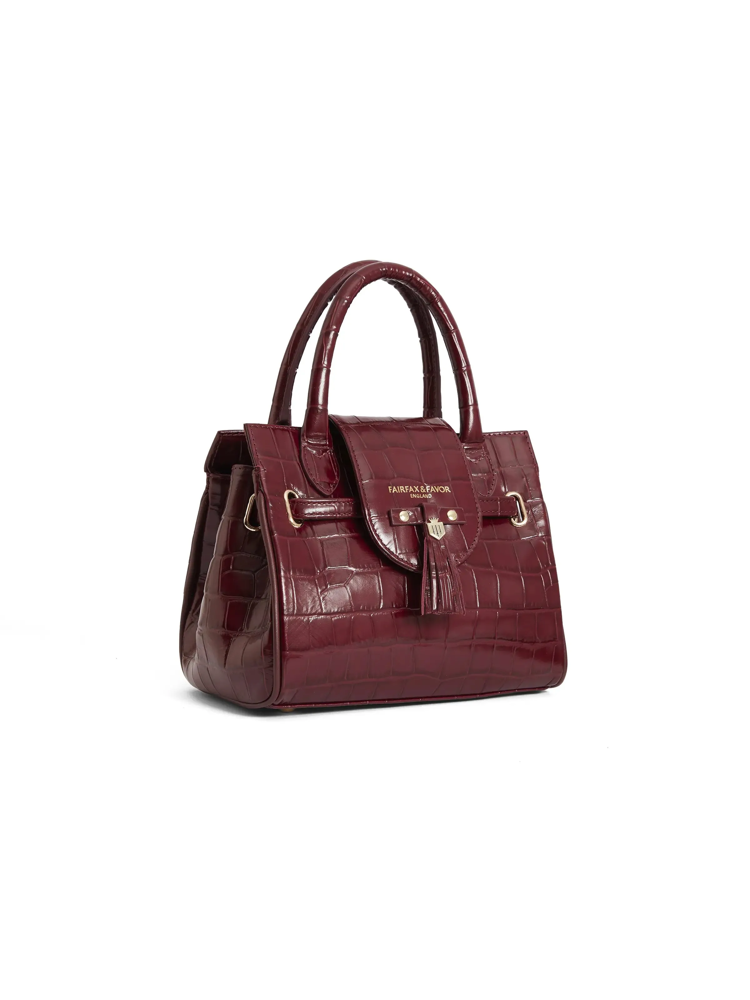 Mini Windsor Handbag - Ruby Croc Print Leather (Limited Edition)