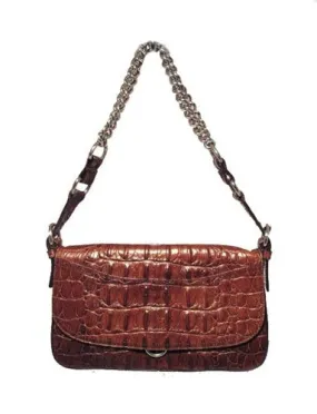 Miu Miu Brown Hornback Alligator Shoulder Bag