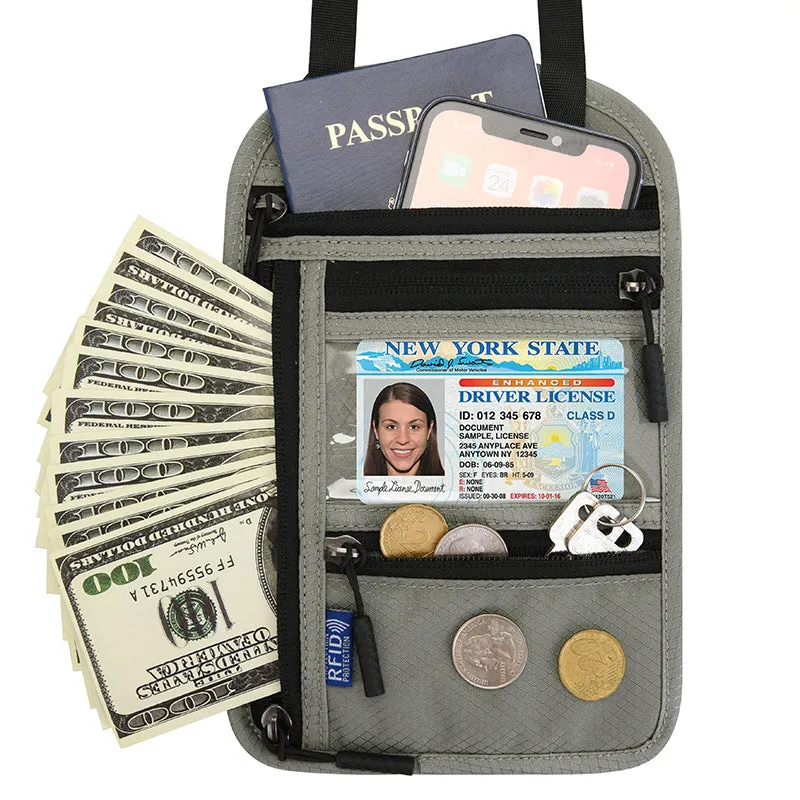 Neck-hanging passport bag