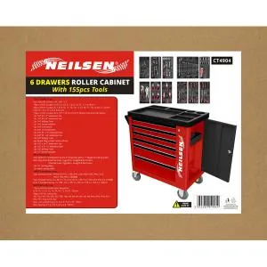 Neilsen CT4904 steel contrution 6 Drawers Roller Cabinet With 155pcs Tools