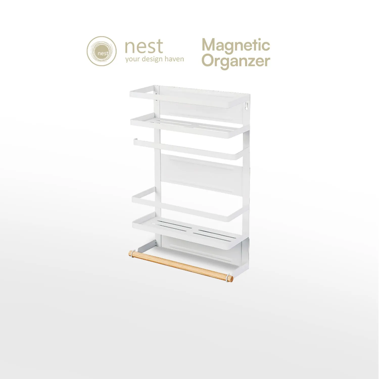 Nest Design Lab Premium 2 Tier Magnetic Organizer Rack Metal 48cm