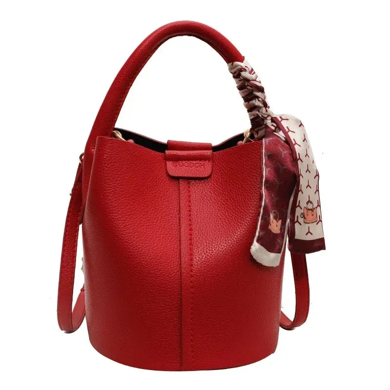 New Women's Bag Hot Selling High end Women's Crossbody Bag PU Material Versatile Bucket Bag Fashion Handbag