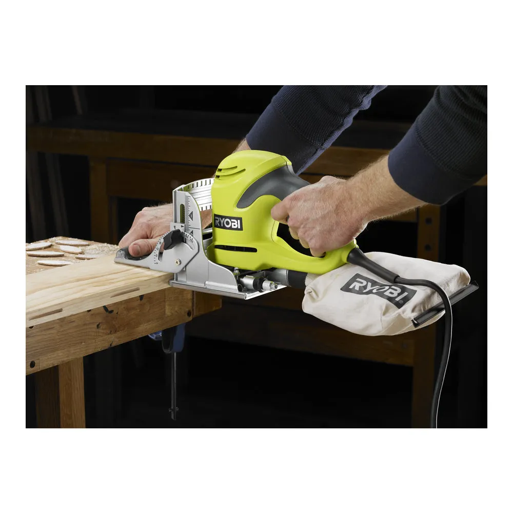 Open Box -  RYOBI 6 Amp AC Biscuit Joiner Kit with Dust Collector and Bag