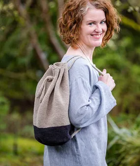 Oval Crocheted Bucket Bag Using Hemp for Knitting allhemp6