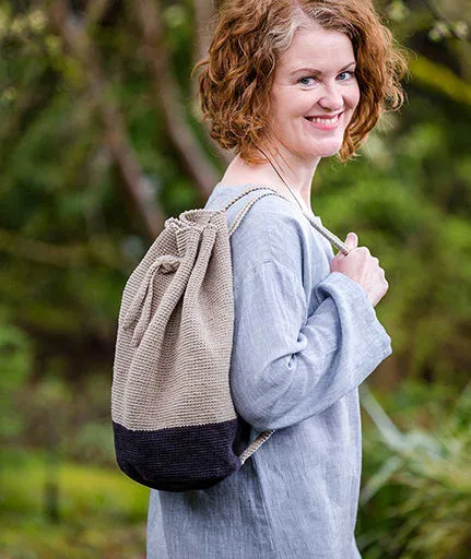 Oval Crocheted Bucket Bag Using Hemp for Knitting allhemp6