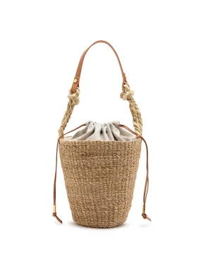 Pail raffia bucket bag