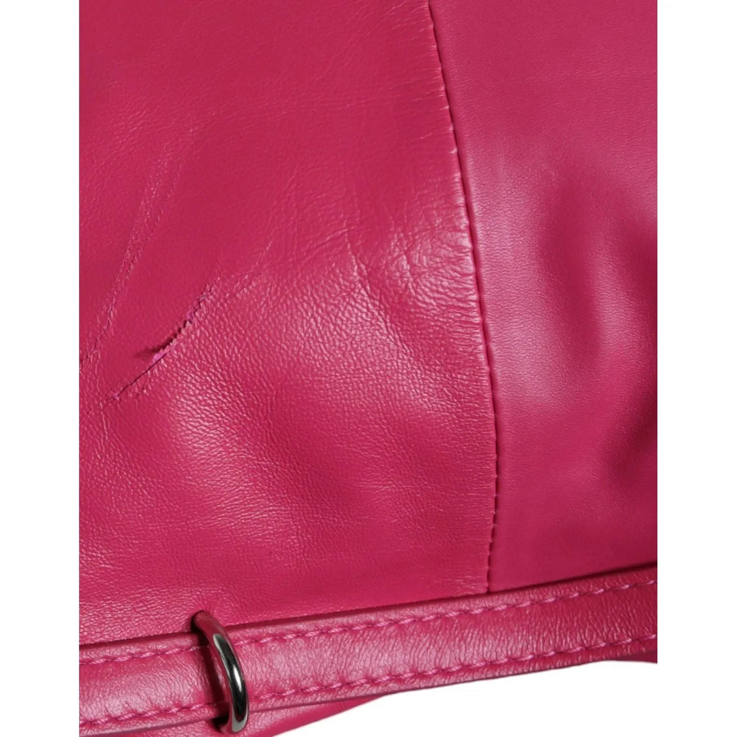 Patrizia Pepe Fuchsia Pink Leather Shoulder Purse Tote Bag