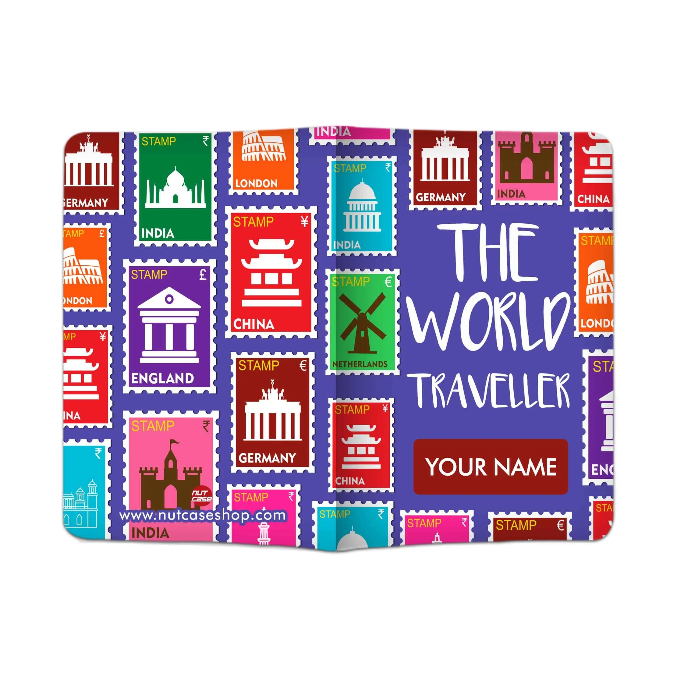 Personalised Passport Cover and Baggage Tag Combo - The World Traveller