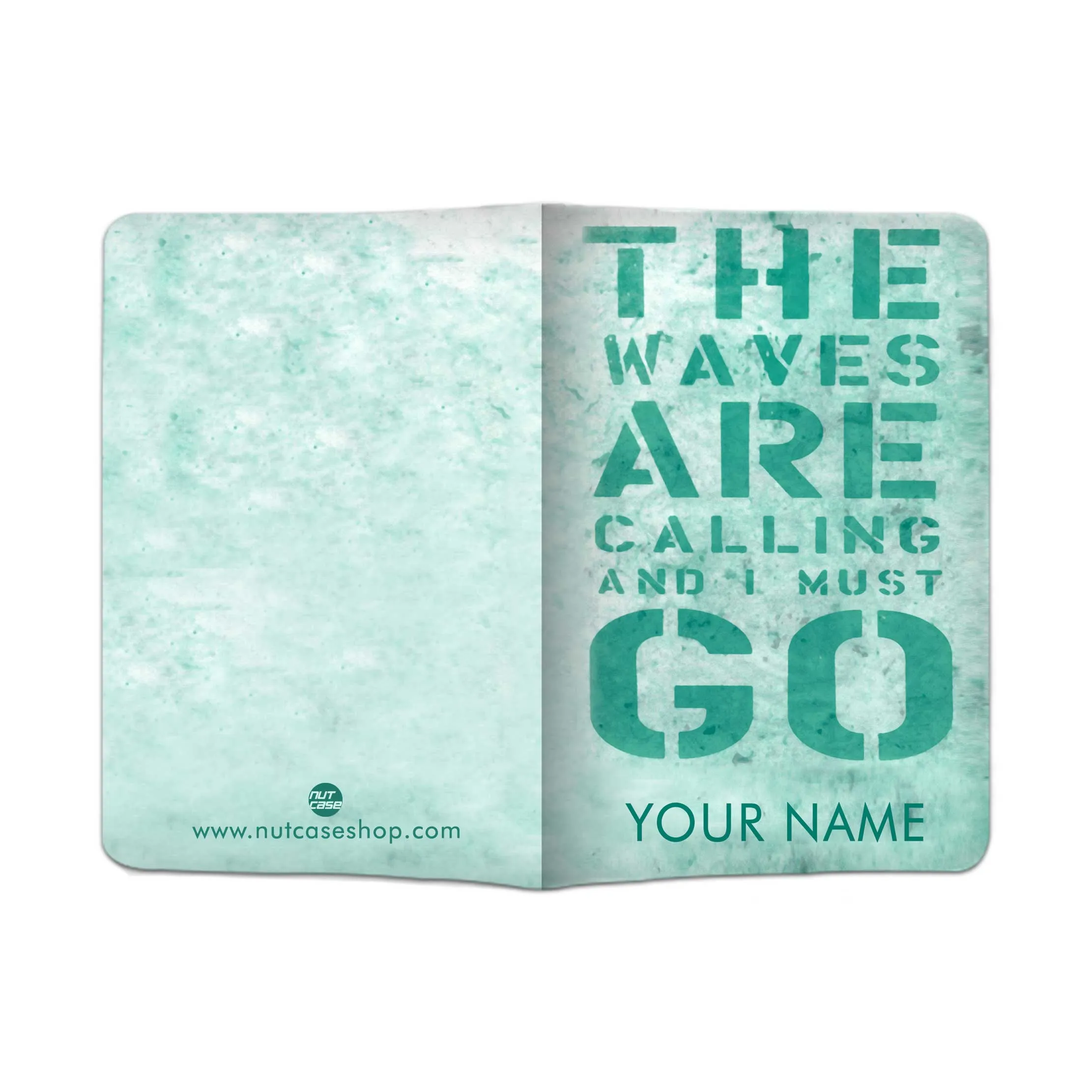 Personalized Passport Cover Travel Baggage Tag - The Waves are Calling