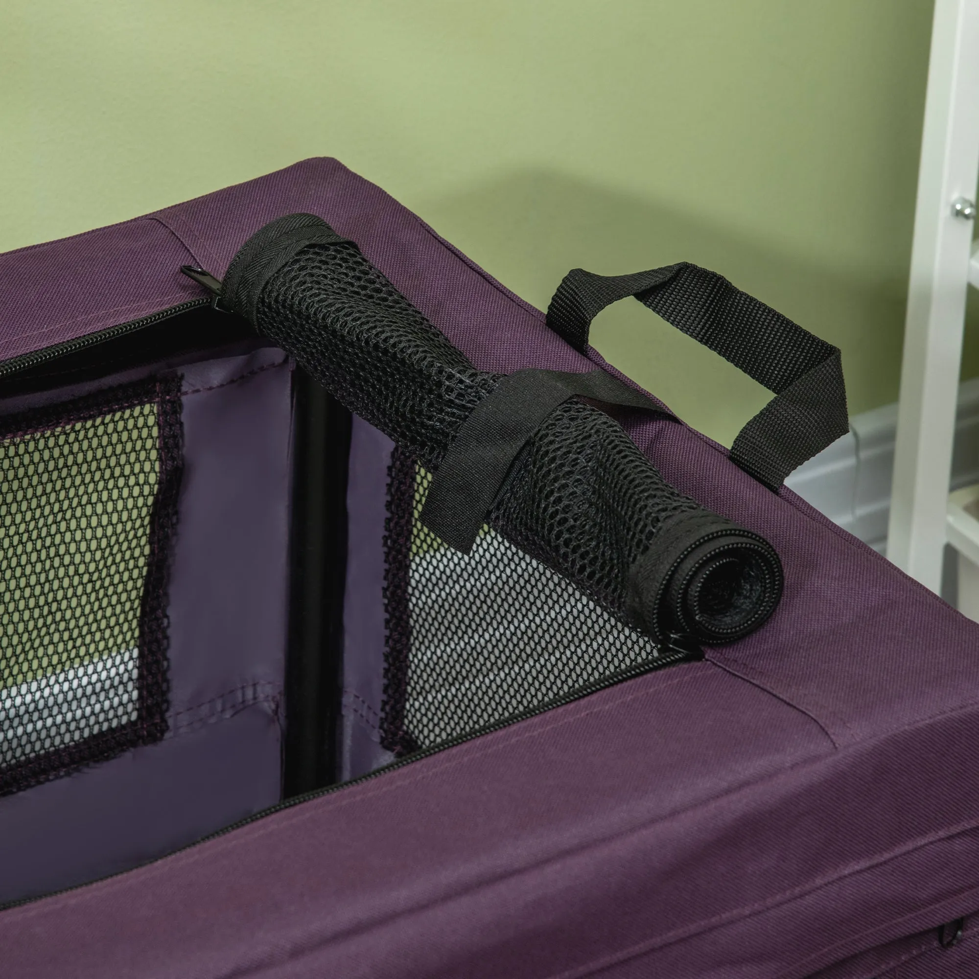 Pet Carrier Portable Cat Carrier Foldable Dog Bag for Miniature Dogs, 60 x 42 x 42 cm, Purple