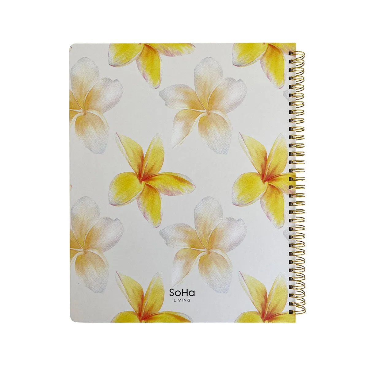 Plumeria Pattern Spiral Notebook