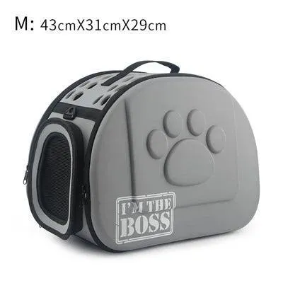 Portable Cat and Dog Travel Bag: Stylish Cat Print Carrier - On-the-Go Comfort