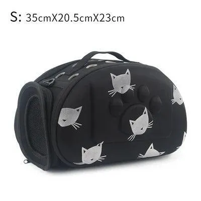 Portable Cat and Dog Travel Bag: Stylish Cat Print Carrier - On-the-Go Comfort