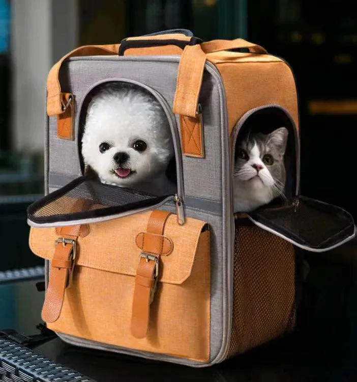 Portable Pet Backpack for Dogs and Cats - Breathable Travel Carrier with Large Capacity